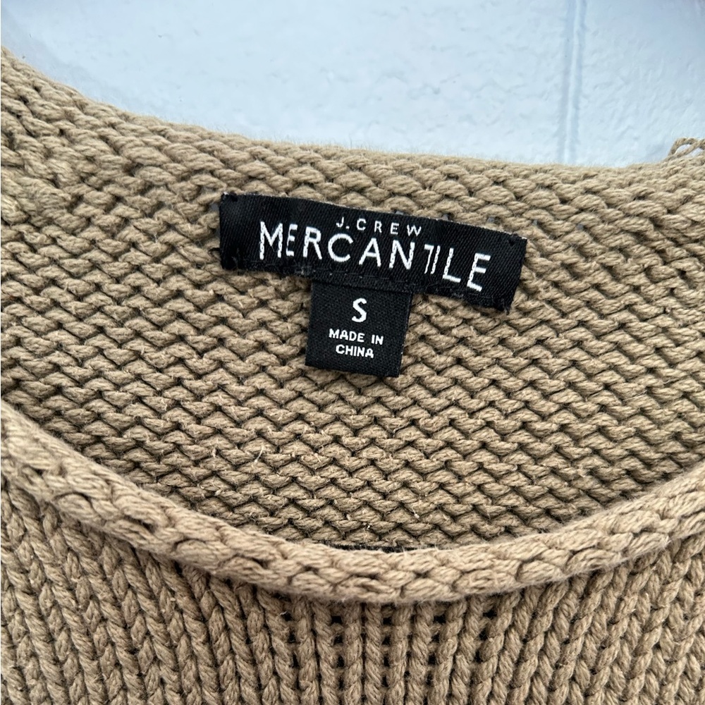 JCrew Mercantile Green knit Relaxed Pullover Sweater Size Small - Picture 4 of 7